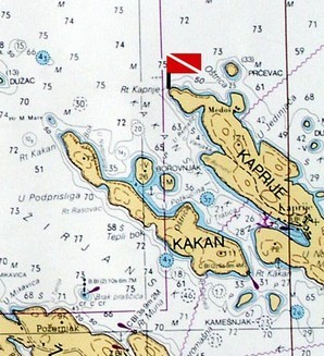 Mapa ostrova Kaprije