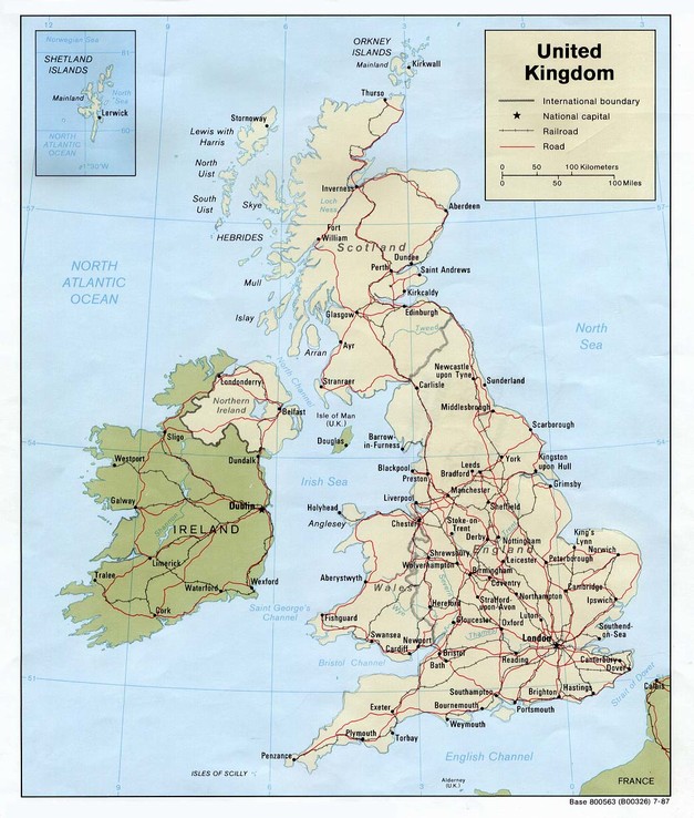 Mapa Vel Britnie